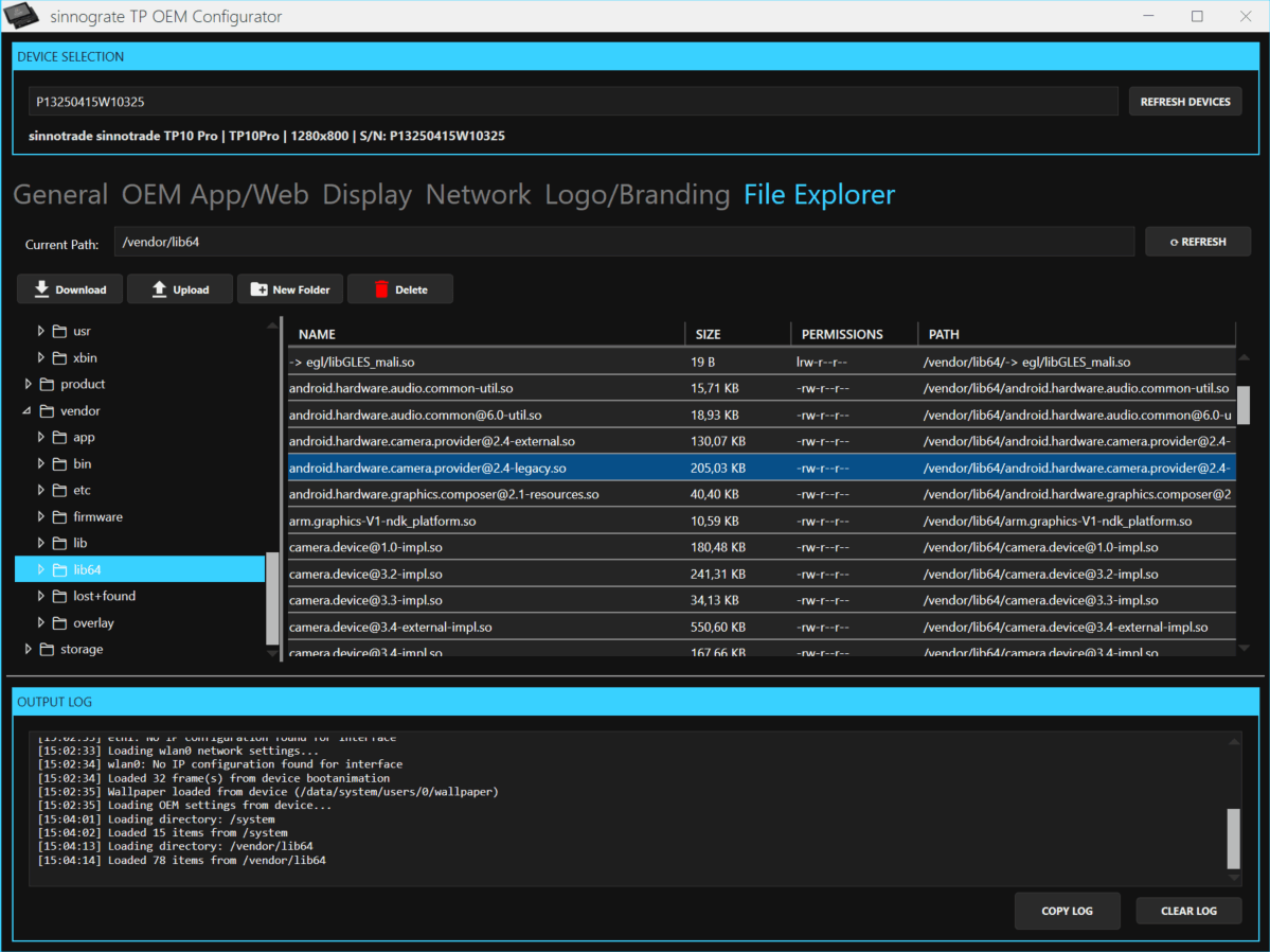 TP Configurator - File Explorer